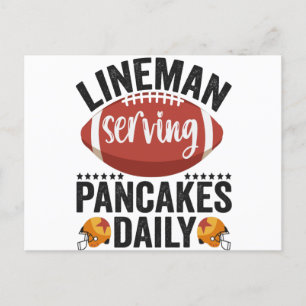 Lineman Serving Pancakes Daily Funny Football Gesc Postkarte