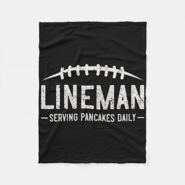 Lineman Serving Pancakes Daily Funny Vintag Footb Fleecedecke (Vorderseite)