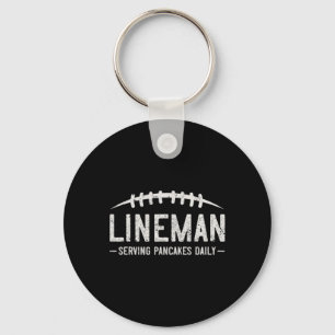 Lineman Serving Pancakes Daily Funny Vintag Footb Schlüsselanhänger