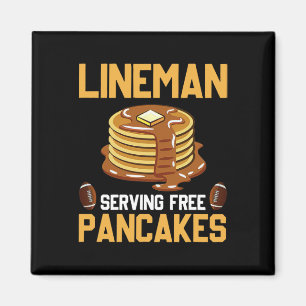 Lineman Serving Pancakes Daily Offensive Magnet