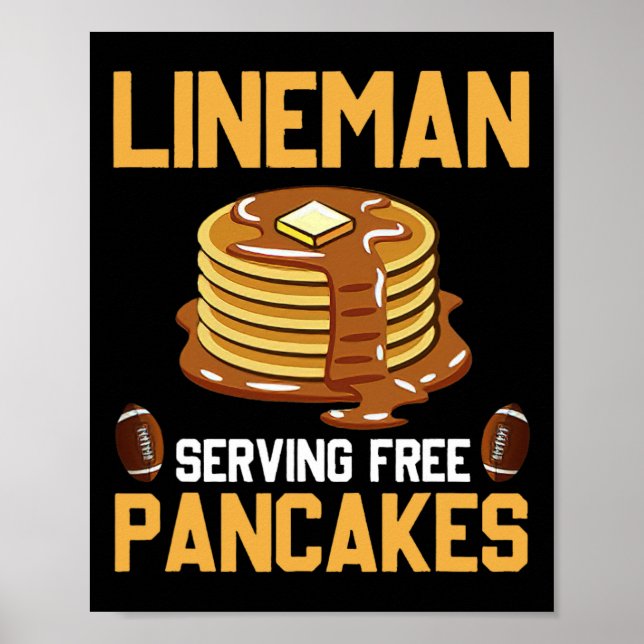 Lineman Serving Pancakes Daily Offensive Poster (Vorne)