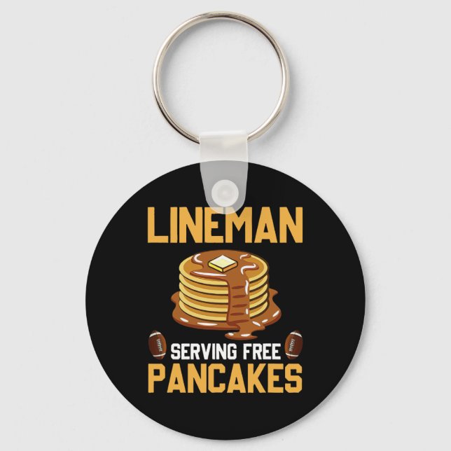 Lineman Serving Pancakes Daily Offensive Schlüsselanhänger (Vorderseite)