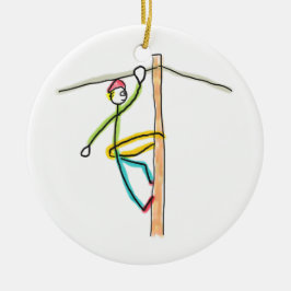 Lineman Stickman Keramik Ornament