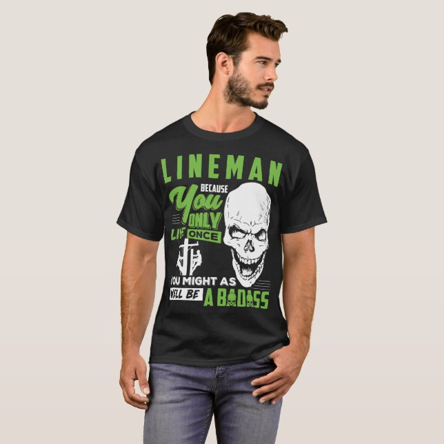 Lineman T - Shirt Lineman Well Badass T-Shirt Gesc (Vorne ganz)