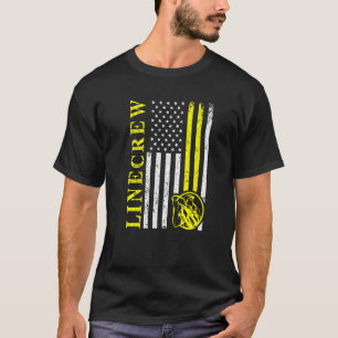 Lineman Usa Flag American Electrician Engineer Cra T-Shirt