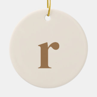 Linen-Anfangsbuchstabe | Trendy Minimalistisch Keramik Ornament