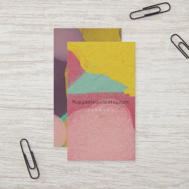 Linen Aquarellkunst Gelbe Farbe Visitenkarte (Vorderseite/Rückseite Beispiel)