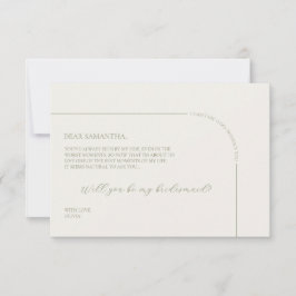 Linen Arch Minimalist Bridesmaid Proposal Card Ankündigung