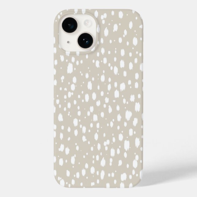 Linen Beige Abstrakte, geteilte Punkte Case-Mate iPhone Hülle (Rückseite)