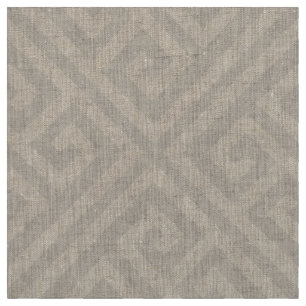 Linen Beige griechischer Schlüssel großen Umfang Stoff