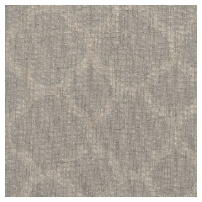 Linen Beige Moderne Quatrefolie Grosser Maßstab Stoff (Muster)