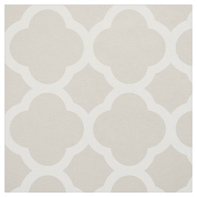 Linen Beige Moderne Quatrefolie Grosser Maßstab Stoff (Muster)