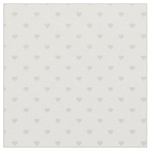 Linen Beige Polka Dot Hearts Stoff