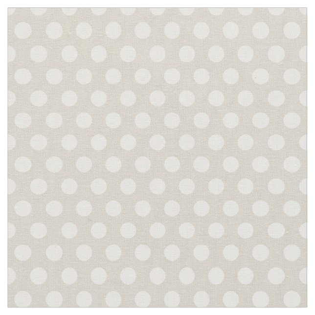 Linen Beige Polka Dots Stoff (Nahaufnahme)