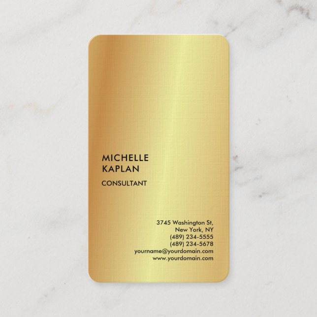 Linen Beruflich exklusiv Special Gold Color Visitenkarte (Vorderseite)