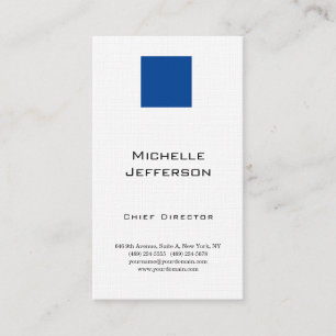 Linen Beruflich modern blau weiß Visitenkarte
