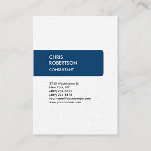 Linen Blue Attractive Chubby Business Card Visitenkarte