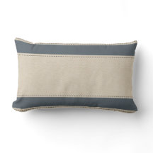 Linen Blue Stripes Stitch Effekt Pillow