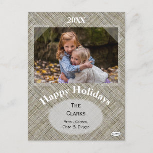 Linen Design Holiday Postcard von HAMbWG Feiertagspostkarte