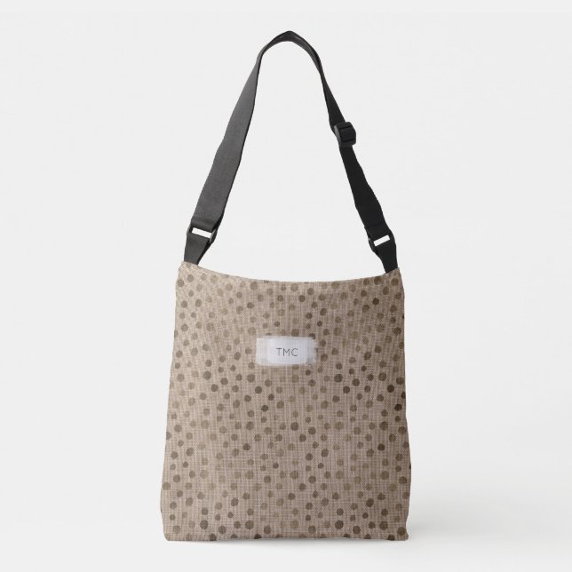 Linen Dots Name Braut Stamm Tasche Hochzeit Spaß (Vorderseite)