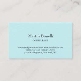 Linen Einzigartig Classic Simple Green Blue Visitenkarte