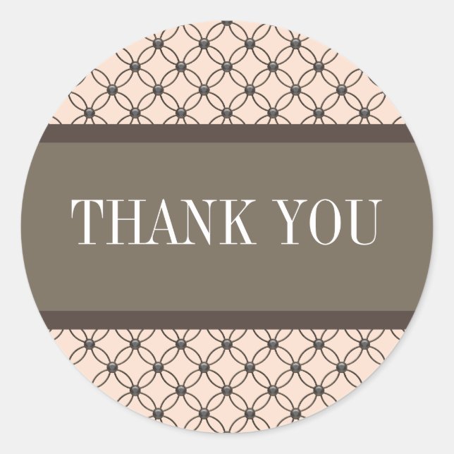 Linen Extravagante Gitter Danke Stickers (Vorderseite)