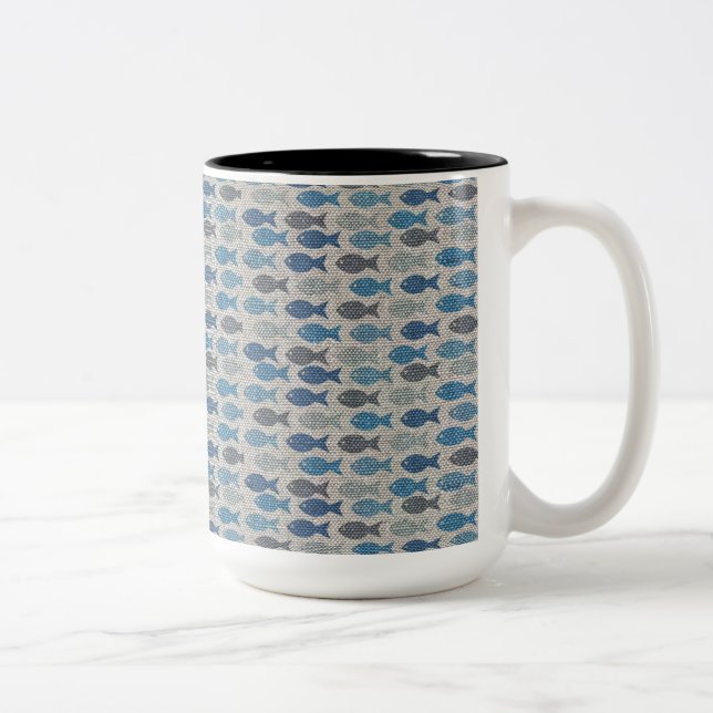 Linen Fish Zweifarbige Tasse (Rechts)