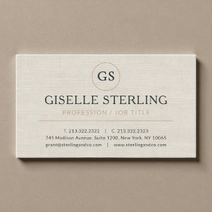 Linen Gold Luxus Minimalist Professional Visitenkarte