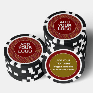 Linen Luxury Modern Burgundy Gold Collection Pokerchips