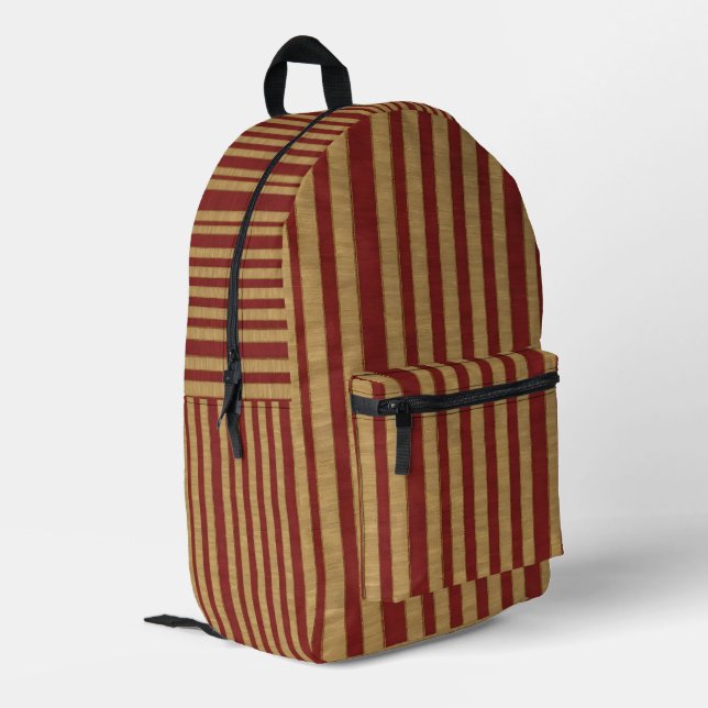 Linen Luxury Popular Burgundy Gold Collection Bedruckter Rucksack (Rückseitige Ecke links)