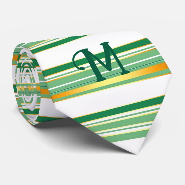 Linen Luxury populäre Green Gold Texture Collectio Krawatte (Gerollt)