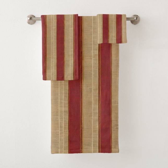 Linen Luxury Trendy Burgundy Gold Collection Badhandtuch Set (Insitu)