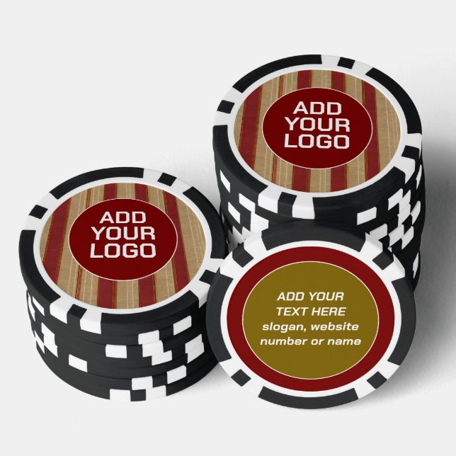 Linen Luxury Trendy Burgundy Gold Collection Pokerchips (Stapel)