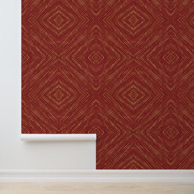 Linen Luxus Moderne Burgundy Gold Collection Tapete (Anwendung)