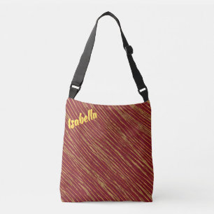 Linen Luxus Moderne Burgundy Gold Collection Tragetaschen Mit Langen Trägern
