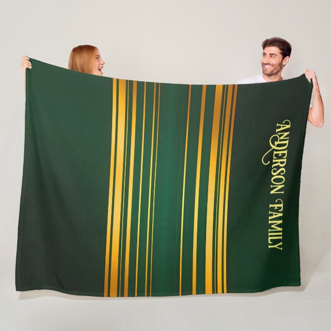 Linen Luxus Trendy Green Gold Texture Collection Fleecedecke (Beispiel)