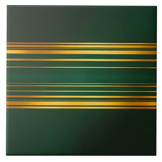 Linen Luxus Trendy Green Gold Texture Collection Fliese (Vorderseite)
