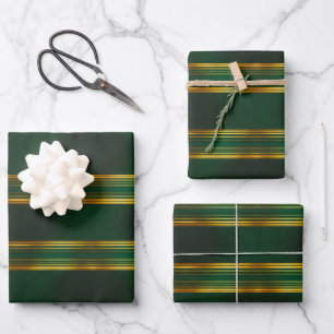 Linen Luxus Trendy Green Gold Texture Collection Geschenkpapier Set
