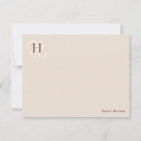 Linen & Marsala Gestapelte Initials Elegant