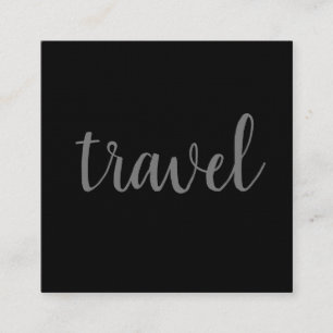Linen Minimalistisch Black Modern Schlicht Travel  Quadratische Visitenkarte