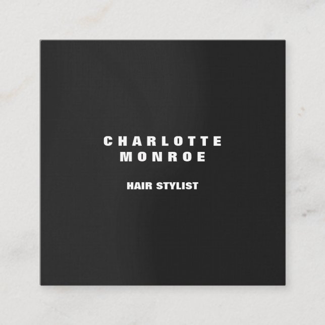 Linen Modernes, Minimalistisches Berufliches Gray  Quadratische Visitenkarte (Vorderseite)