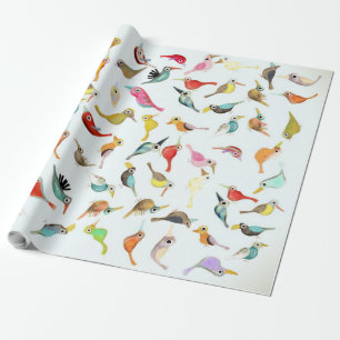 Linen Paper Birds Geschenkpapier