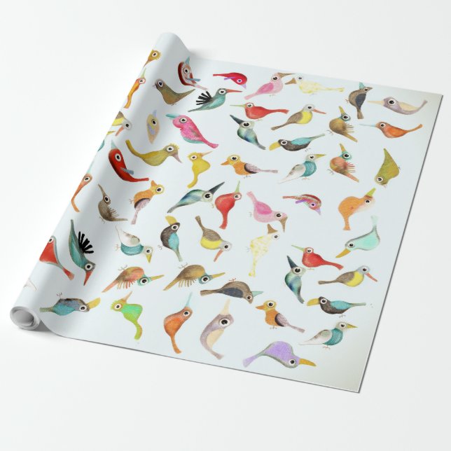 Linen Paper Birds Geschenkpapier (Ungerollt)