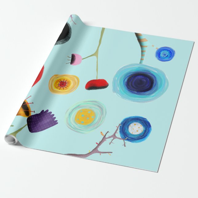 Linen Papier floral Geschenkpapier (Ungerollt)