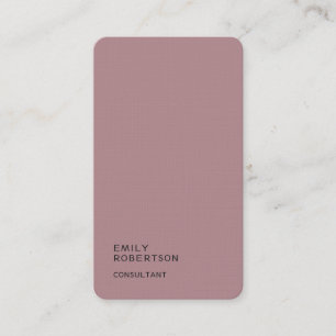 Linen Schlicht Dusty Rose Trendy Moderne Minimalis Visitenkarte