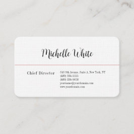 Linen Schlicht Elegant Weiß Beruflich Moderne Visitenkarte