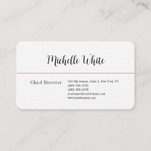 Linen Schlicht Elegant Weiß Beruflich Moderne Visitenkarte