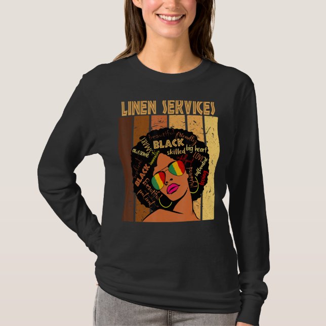 Linen Services Afro Afro American Black History T-Shirt (Vorderseite)