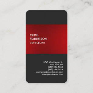 Linen stilvolle Red Gray Visitenkarte