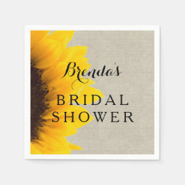 Linen Sunflower | Brautparty Paper Napkins Serviette